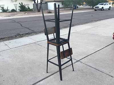 bar stools (rustic brown and ink black, w/backrest) - 29.1 seat height