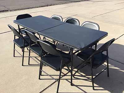 folding chairs (steel, black)