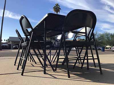 folding chairs (steel, black)