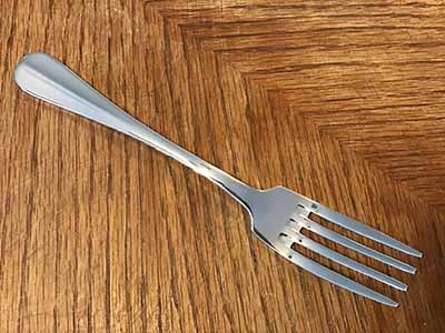 dinner forks (stainless steel, Winco 0034-05 Stanford Extra Heavy 18/8)