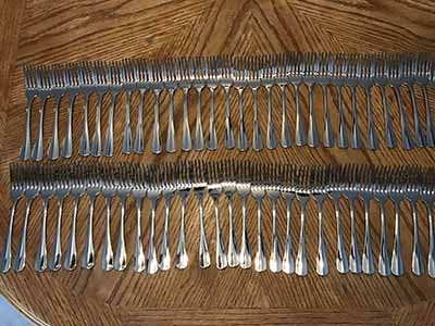dinner forks (stainless steel, Winco 0034-05 Stanford Extra Heavy 18/8)