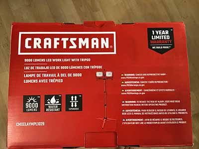 9000 lumens LED work light with tripod (Craftsman)
