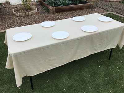 rectangle tablecloths (cream, cotton and linen blend) - 60 x 84