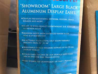 easel (black aluminum) - 36 to 66