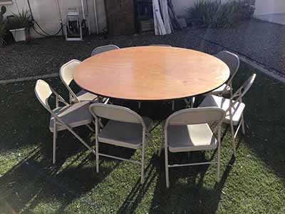 5 foot round tables (wood top)