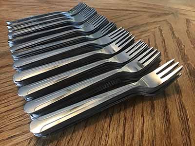 cocktail forks / oyster forks (stainless steel, Choice Dominion, 5 5/8, 18/0)