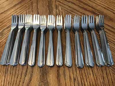 cocktail forks / oyster forks (stainless steel, Choice Dominion, 5 5/8, 18/0)