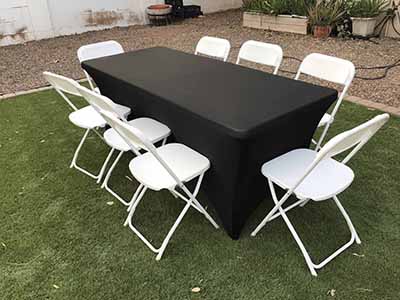 stretch spandex rectangle tablecloths (black) - for 6-ft. table
