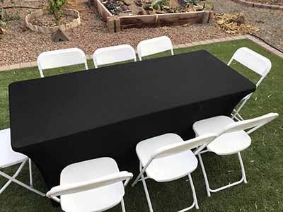 stretch spandex rectangle tablecloths (black) - for 6-ft. table