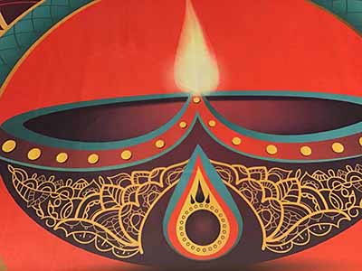 rectangle tablecloths / backdrop (Diwali Festival of Lights) - 60 x 84
