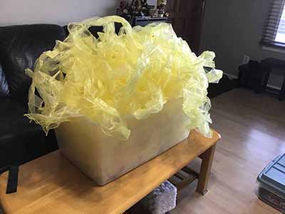 chair sash (organza, yellow) - 6 x 102
