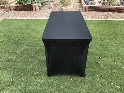 stretch spandex rectangle tablecloths (black) - for 4-ft. table