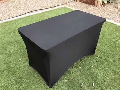 stretch spandex rectangle tablecloths (black) - for 4-ft. table