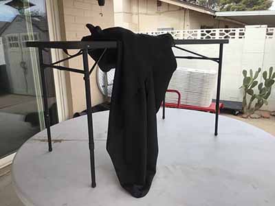 fitted polyester tablecloth for 4-foot rectangle tables (black)