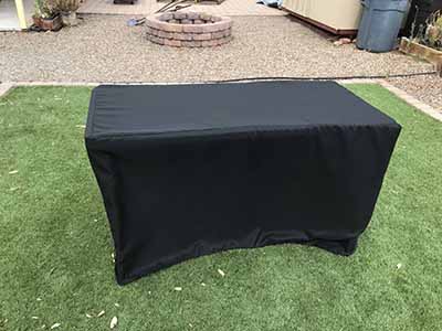 fitted polyester tablecloth for 4-foot rectangle tables (black)