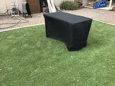 fitted polyester tablecloth for 4-foot rectangle tables (black)