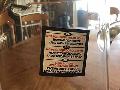 glass water pitcher - 90 oz.
