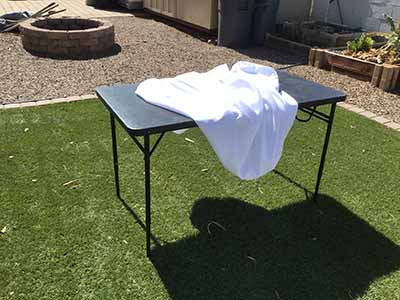 fitted polyester tablecloth for 4-foot rectangle tables (white)