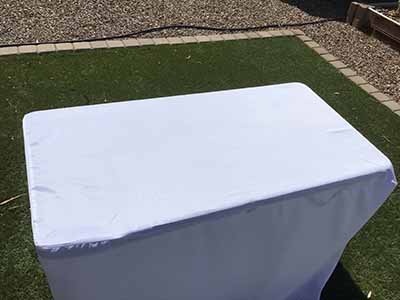 fitted polyester tablecloth for 4-foot rectangle tables (white)