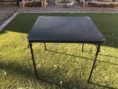 34 inch square tables (faux leather, black)