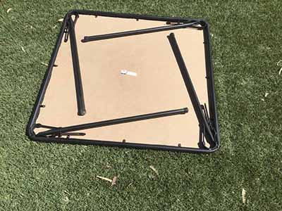 34 inch square tables (faux leather, black)