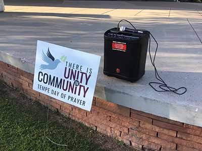mobile sound system with microphone / portable PA system