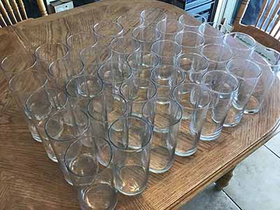 cylindrical glass vase - 7.25 x 3.25