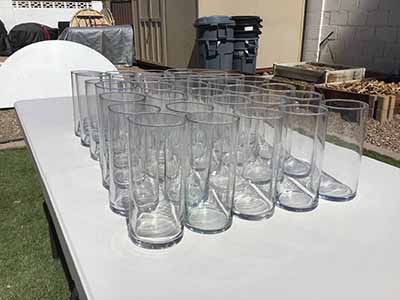 cylindrical glass vase - 7.25 x 3.25