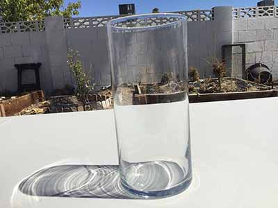 cylindrical glass vase - 7.25 x 3.25