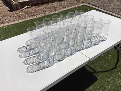 cylindrical glass vase - 7.25 x 3.25