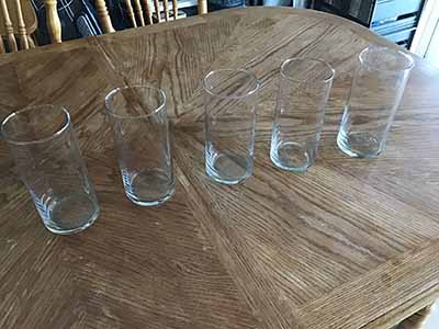 cylindrical glass vase - 7.25 x 3.25