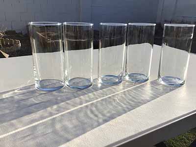 cylindrical glass vase - 7.25 x 3.25