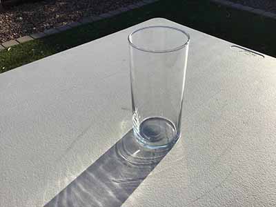 cylindrical glass vase - 7.25 x 3.25