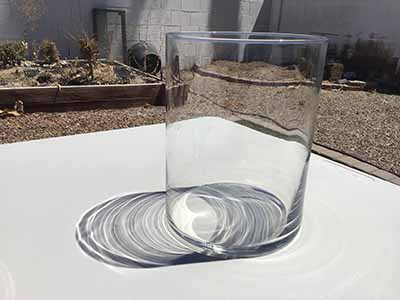 cylindrical glass vase - 8 x 5