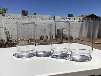 cylindrical glass vase - 10 x 5