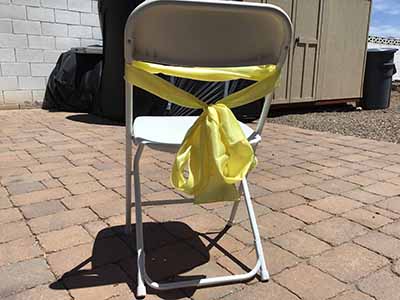 chair sash/cocktail table sash (satin, yellow) - 6 x 106
