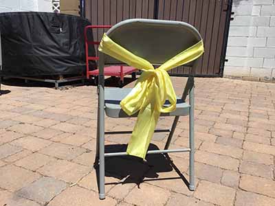 chair sash/cocktail table sash (satin, yellow) - 6 x 106