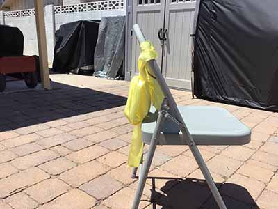 chair sash/cocktail table sash (satin, yellow) - 6 x 106