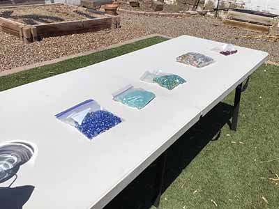 decorative gems (5 bags of different-colored glass gems)