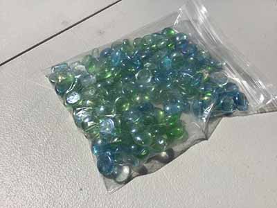 decorative gems (5 bags of different-colored glass gems)