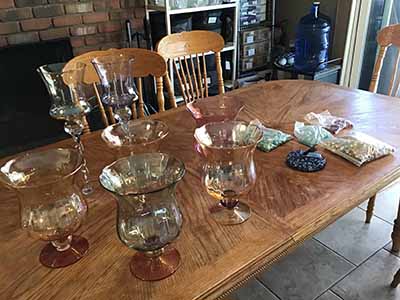 glass goblet vase - 10 x 7