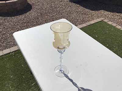 twisted stem glass vase / candle holder (16 x 5)