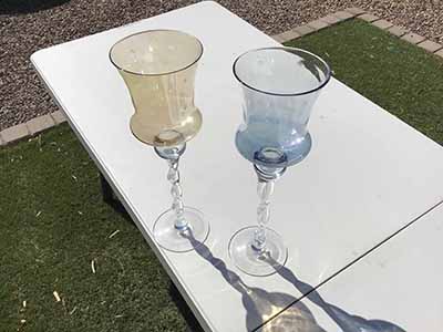 twisted stem glass vase / candle holder (16 x 5)
