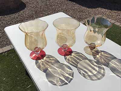 glass goblet vase - 10 x 7