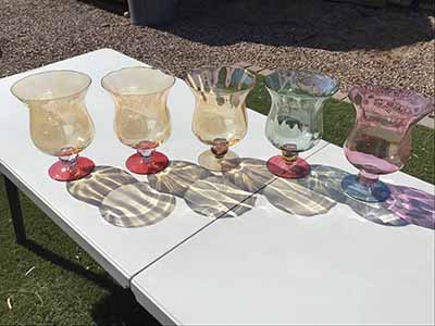 glass goblet vase - 10 x 7