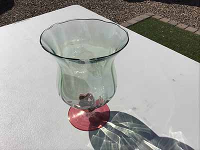 glass goblet vase - 10 x 7