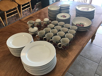 salad plates - ceramic (white, Gibson) - 9