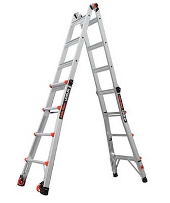 Little Giant Leveler (ladder; can reach up to 18 ft.)