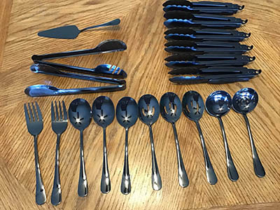 19-piece matched serving utensils set (black)