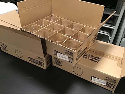 stemless red wine glasses (Libbey) - 16.75 oz.